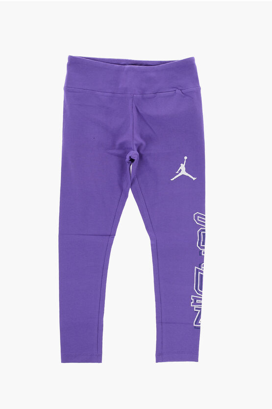 Nike Kids' Air Jordan Stretch Cotton Take Flight Leggings In Purple