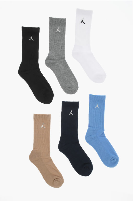 Shop Nike Air Jordan Stretch Long 6 Pairs Socks Set