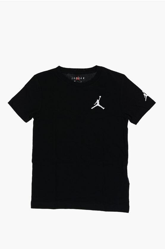AIR JORDAN T-Shirt Girocollo con Ricamo Frontale