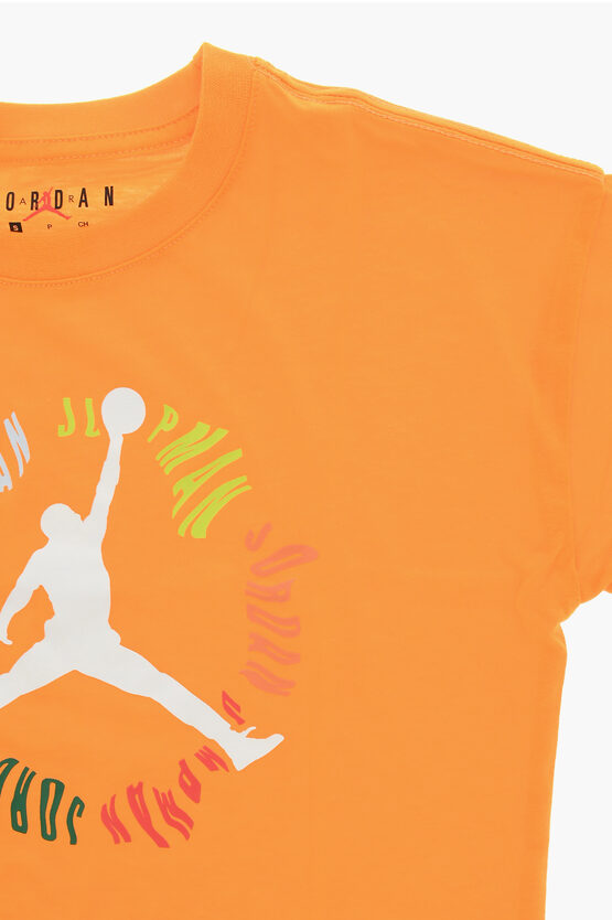AIR JORDAN T-shirt Girocollo con Stampa Frontale