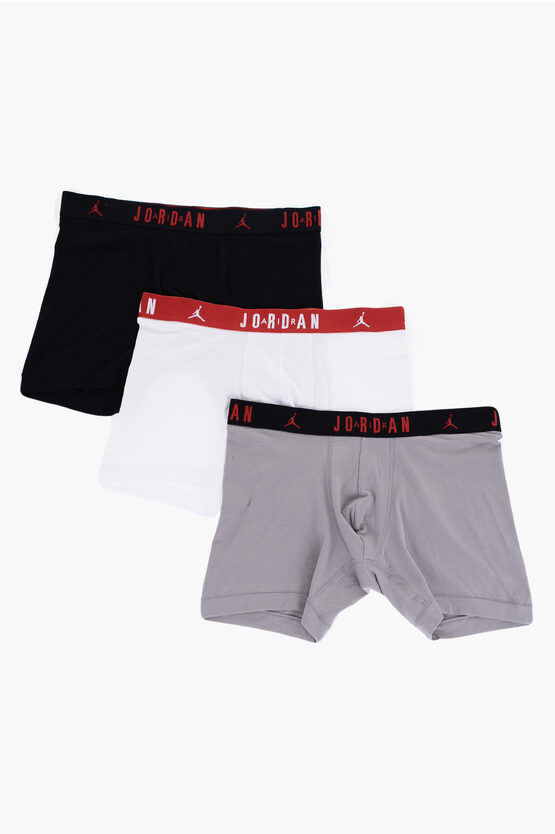 Shop Nike Air Jordan Tri-color 3 Pairs Of Boxer Set