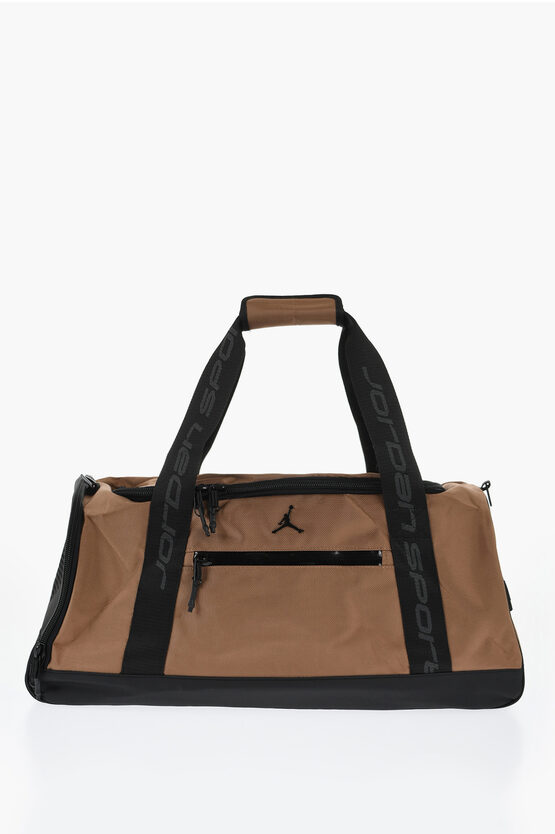 Nike Air Jordan Two-tone Duffle Bag With Removable Shoulder Strap