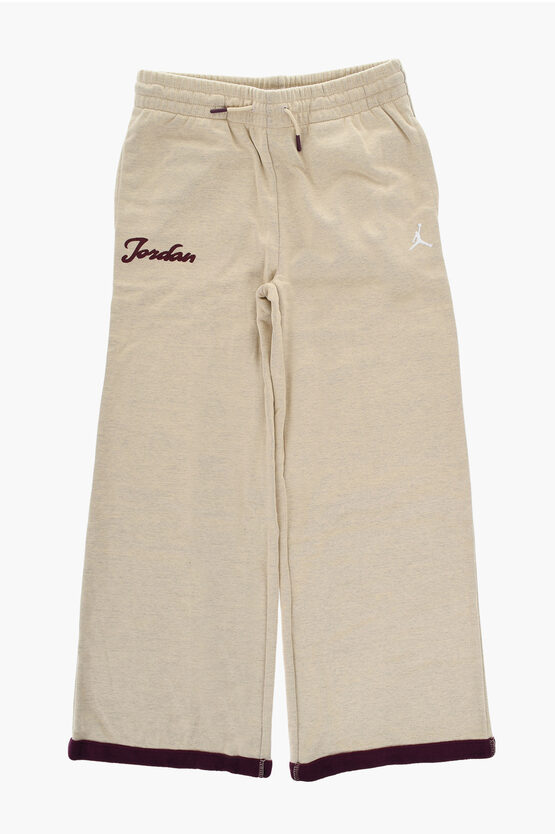 Nike Air Jordan Two-tone Fleeced Cotton Meta-enchantment Pants