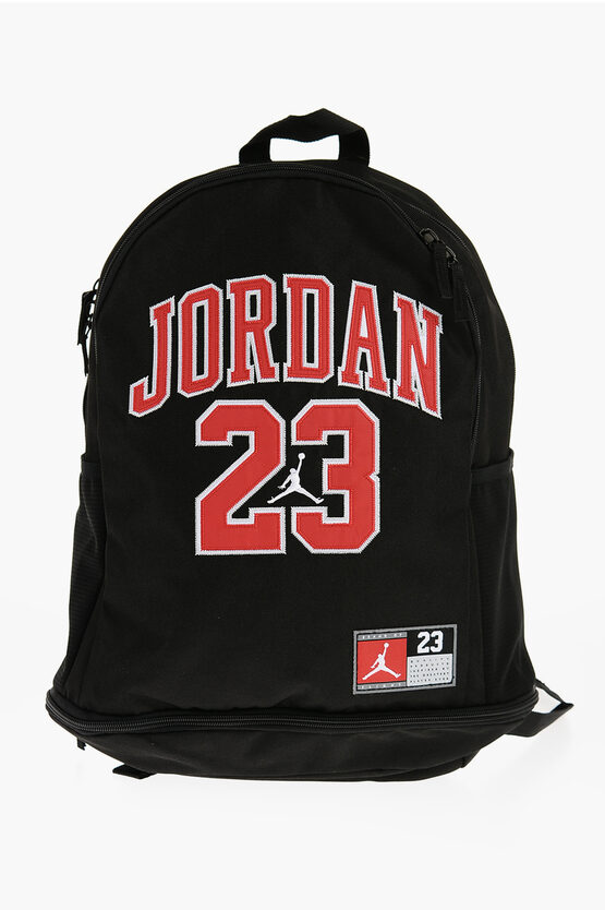 Nike Air Jordan Water Resistant Backpack With Contrasting Logo In Black