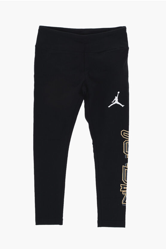 Nike Air Jordand Solid Color Take Flight Leggings With Side Logo In Black