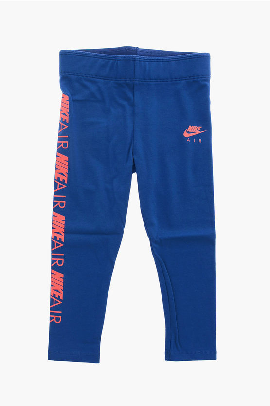 Nike Air Logo-print Side Leggings In Blue