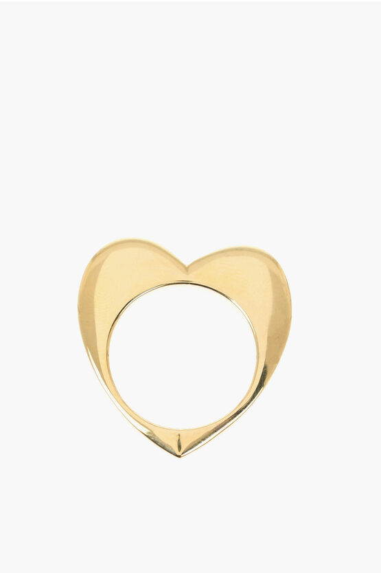 Ami Alexandre Mattiussi Alan Crocetti Heart-shaped Golden Effect Silver Ring