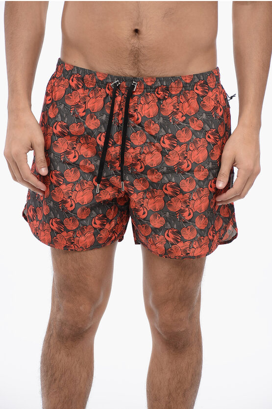 Shop Neil Barrett All-over Cherries Swim Shorts