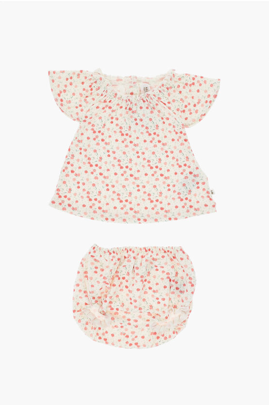 BONPOINT ALL-OVER CHERRYS PRINTED BLOOMERS AMISSA AND BLOUSE SET