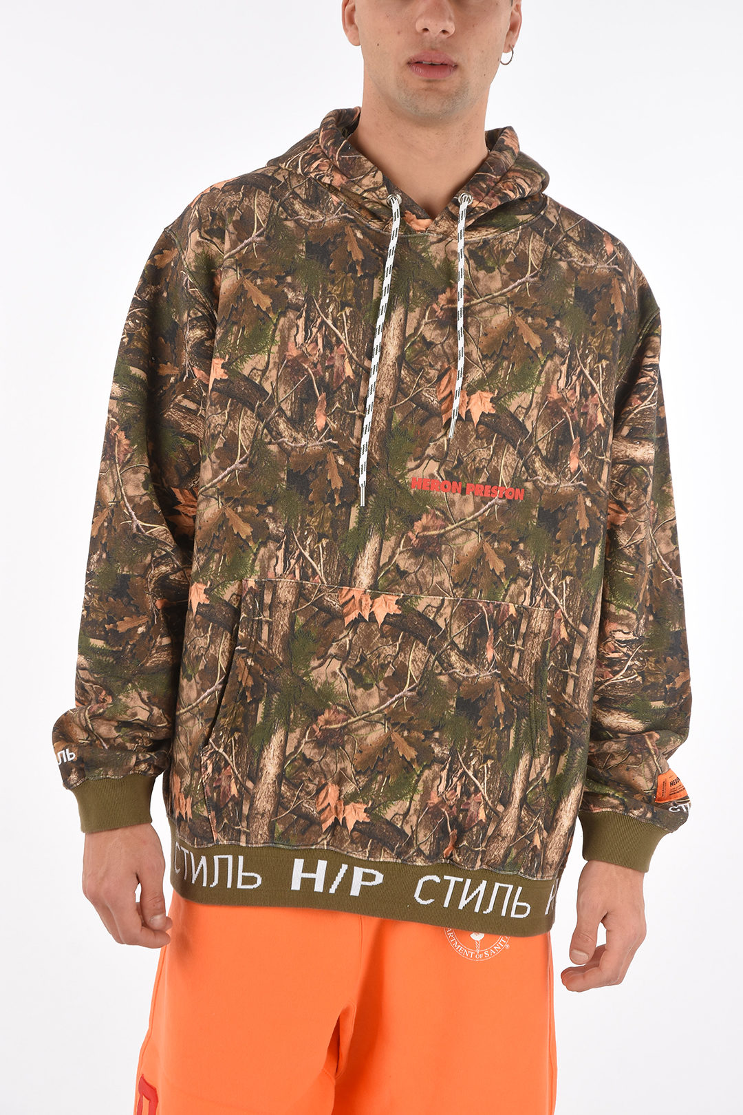 Heron preston camo outlet hoodie