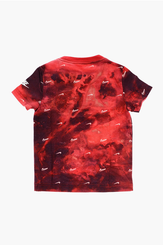 Nike KIDS All-Over Logo Acid Wash Effect Crew-Neck T-shirt