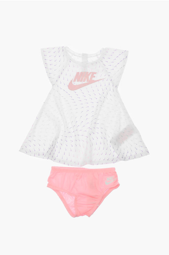 Nike Kids' All Over Logo Dress Set In White