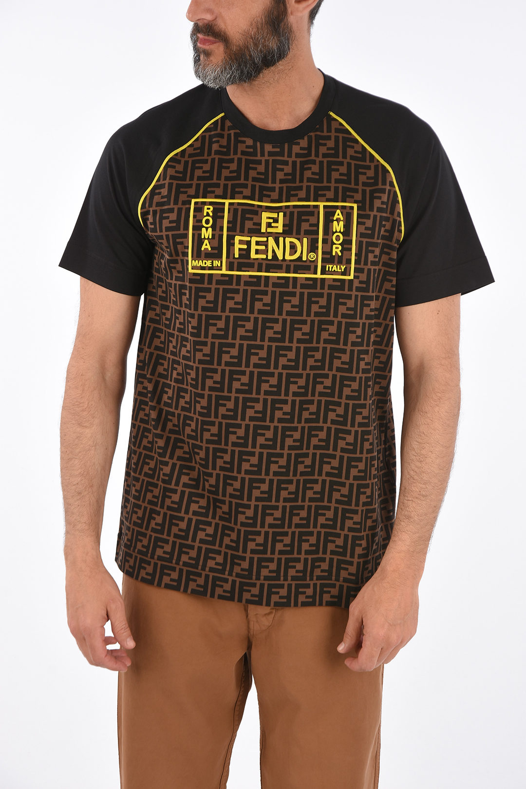 イタリア 【大人気】Fendi Roma Amor ジャージー Tシャツ XL ワッペン