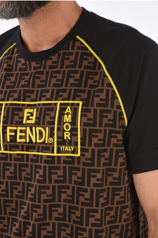 FENDI フェンディ/ glittered fendi roma oversized t-shirt Fendi x Fila Collaboration ROMA Mania White Oversized Logo T