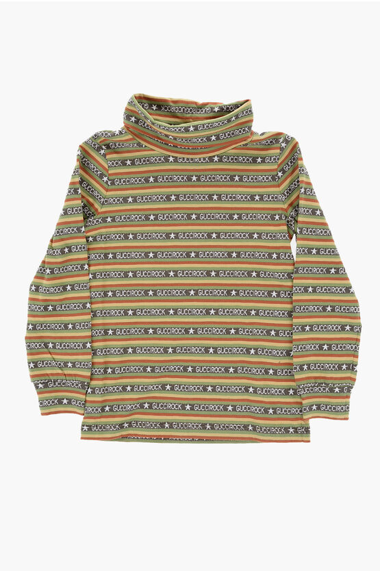 Shop Gucci All-over Logo Turtleneck Sweater