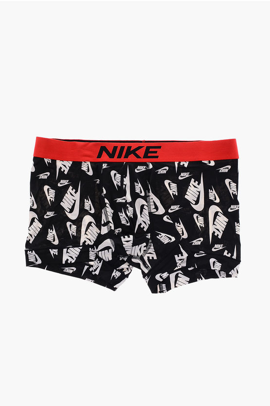 Nike All Over Logoed Boxer In Black