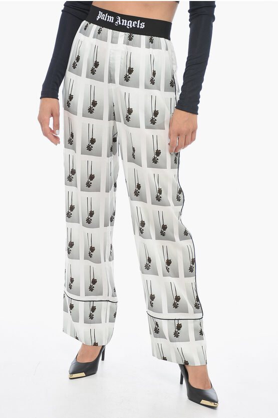 Shop Palm Angels All-over Logoed Mirage Pajama Pants