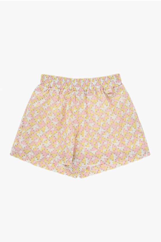 Fendi All-over Monogram Cotton Shorts