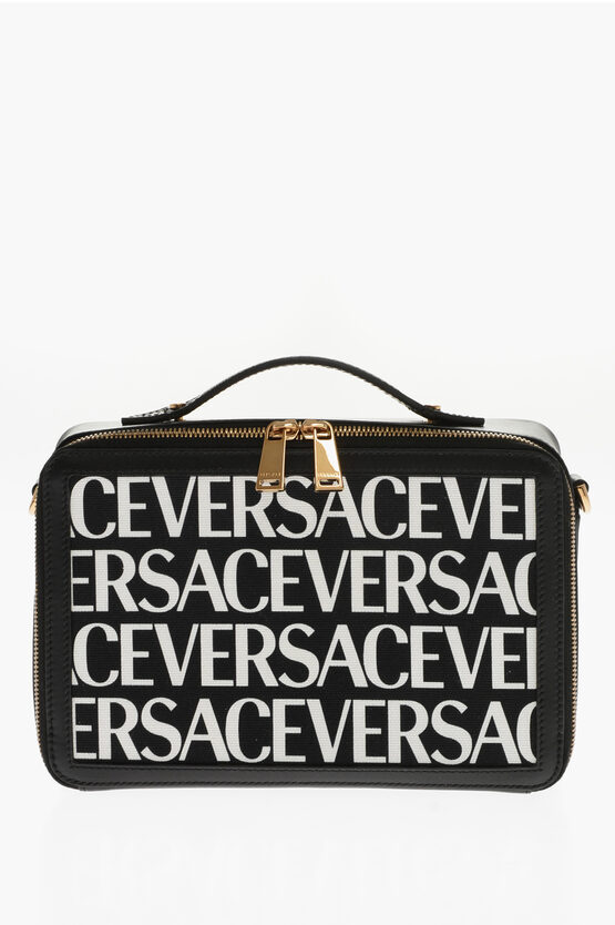 Versace All-over Monogram Two-tone Crossbody Bag