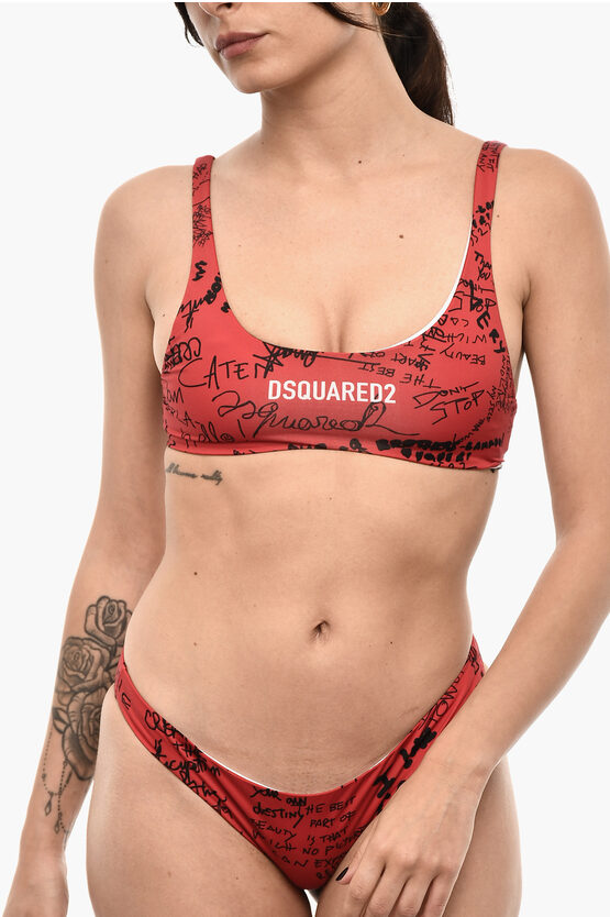 Dsquared2 All-over Printed Bandeau Bikini Top