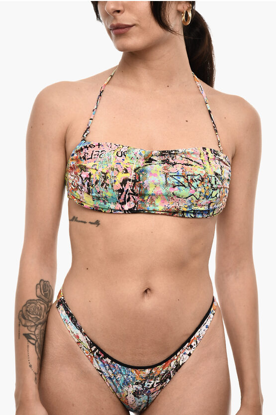 Dsquared2 All-over Printed Bandeau Bikini Top