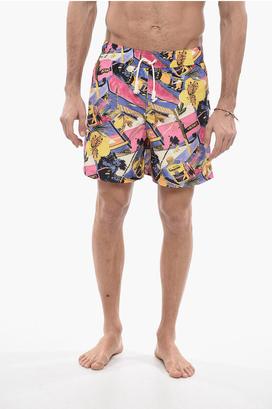 Palm Angels All-over Printed Miami Swimshorts In Multi