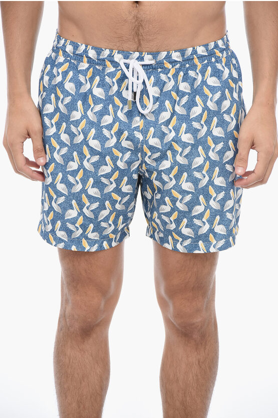 Shop Barba Napoli All-over Printed Swim Shorts