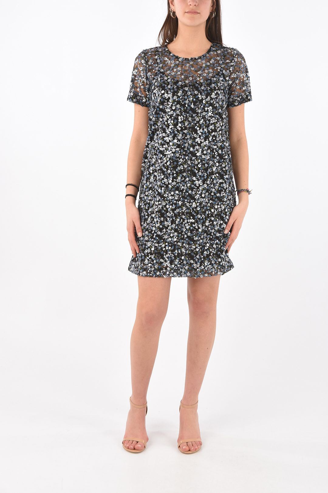 Michael michael kors cheap floral embroidered mesh dress