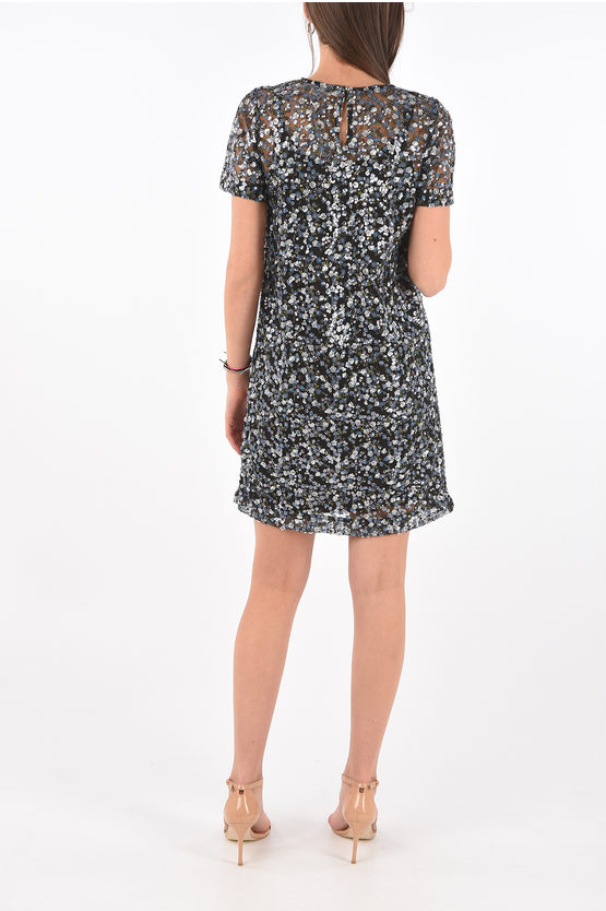 Floral embroidered mesh dress michael kors hotsell