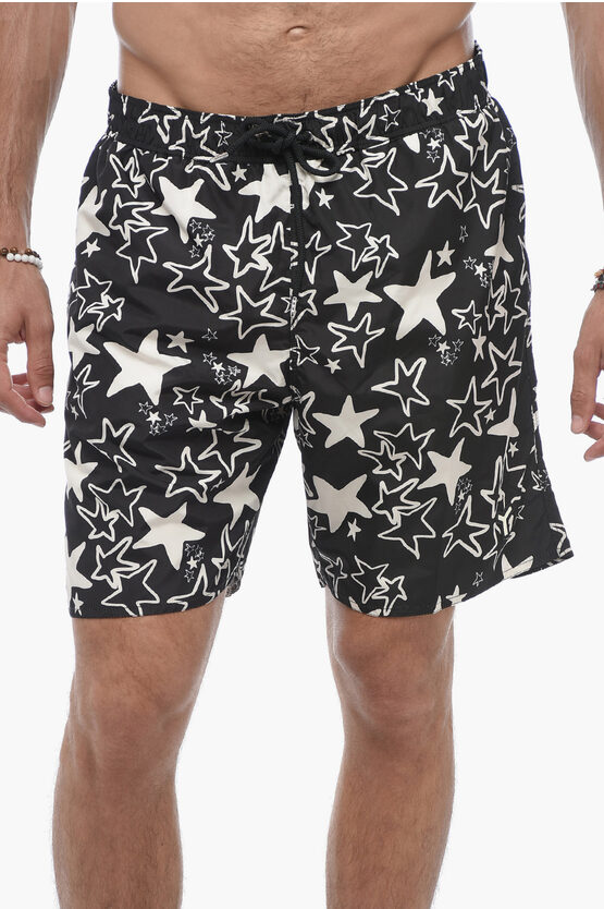 Shop Yes I Am All-over Stars Printed Swim Shorts