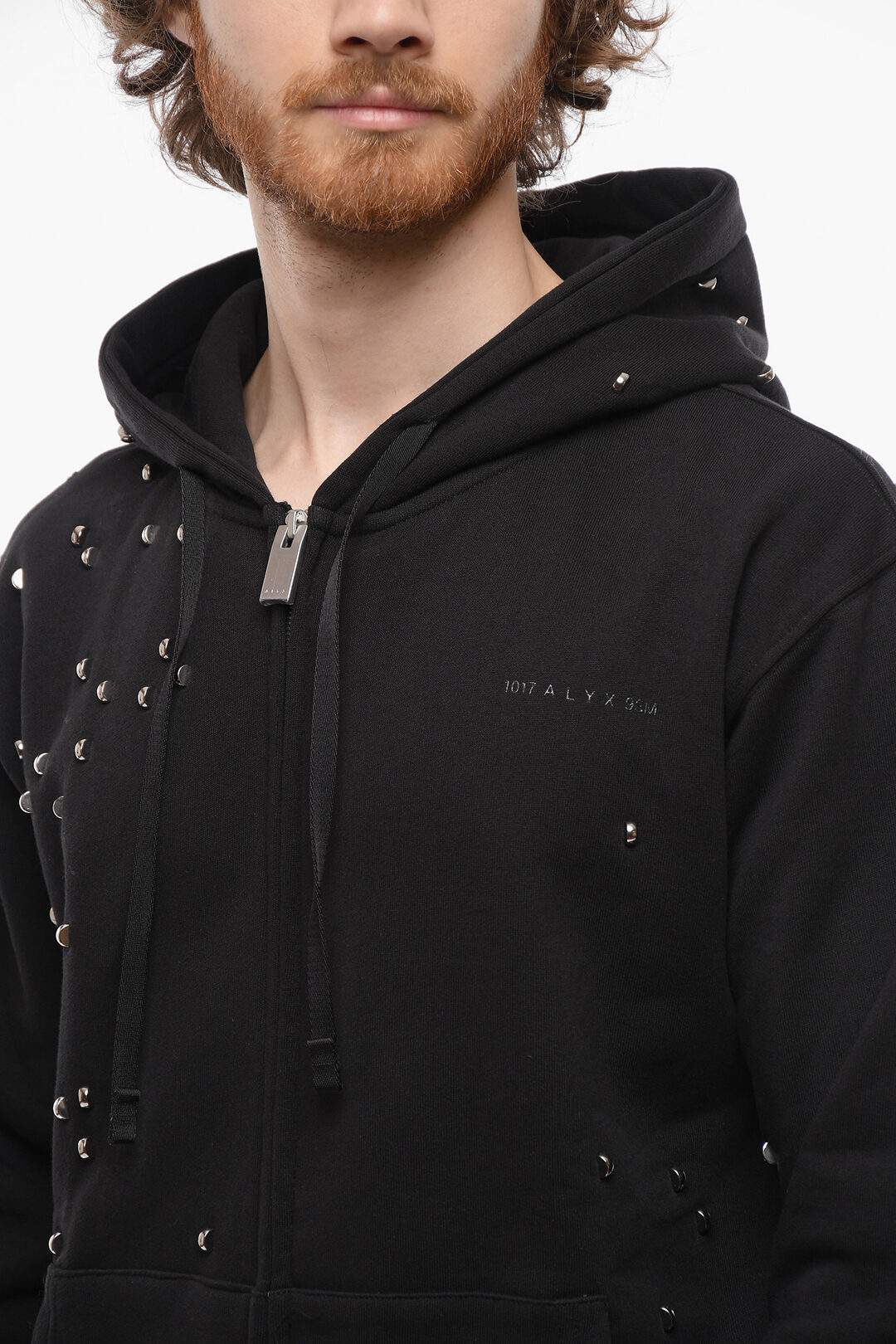 Alyx All-Over Studded Fleeced-Cotton Hoodie men - Glamood Outlet