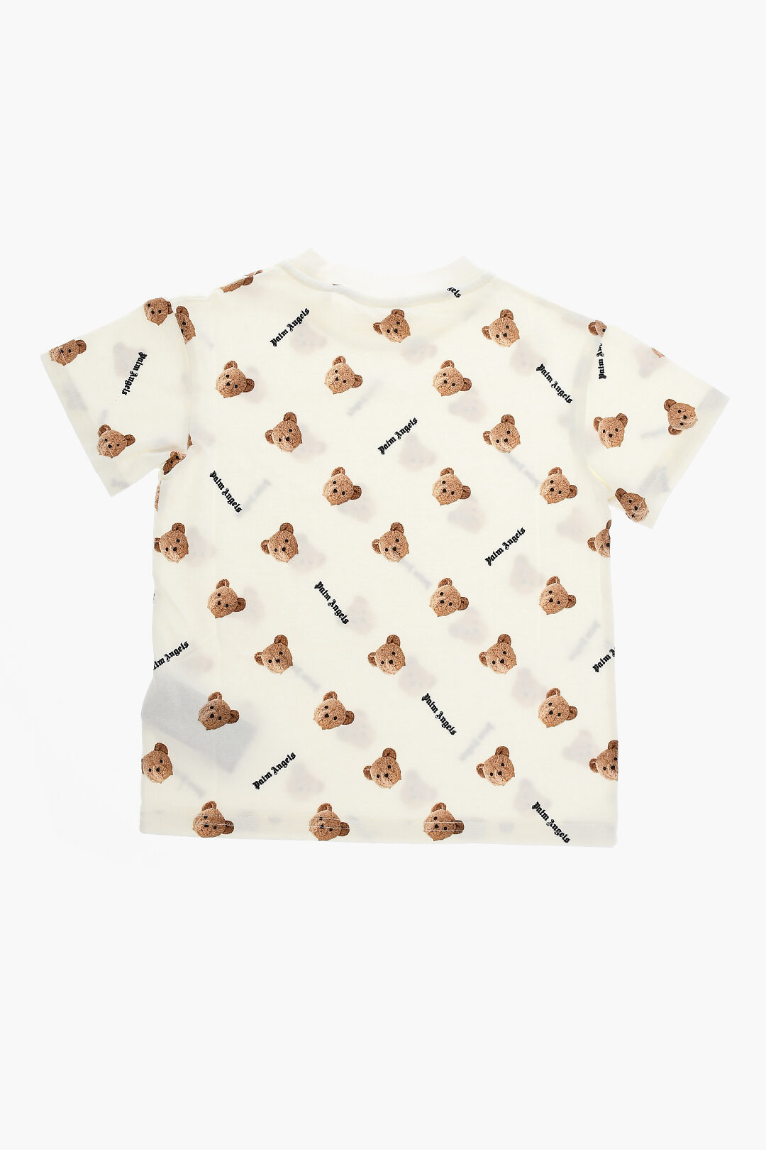 Palm Angels Kids All-Over Teddy Bear Printed Crew-neck T-Shirt
