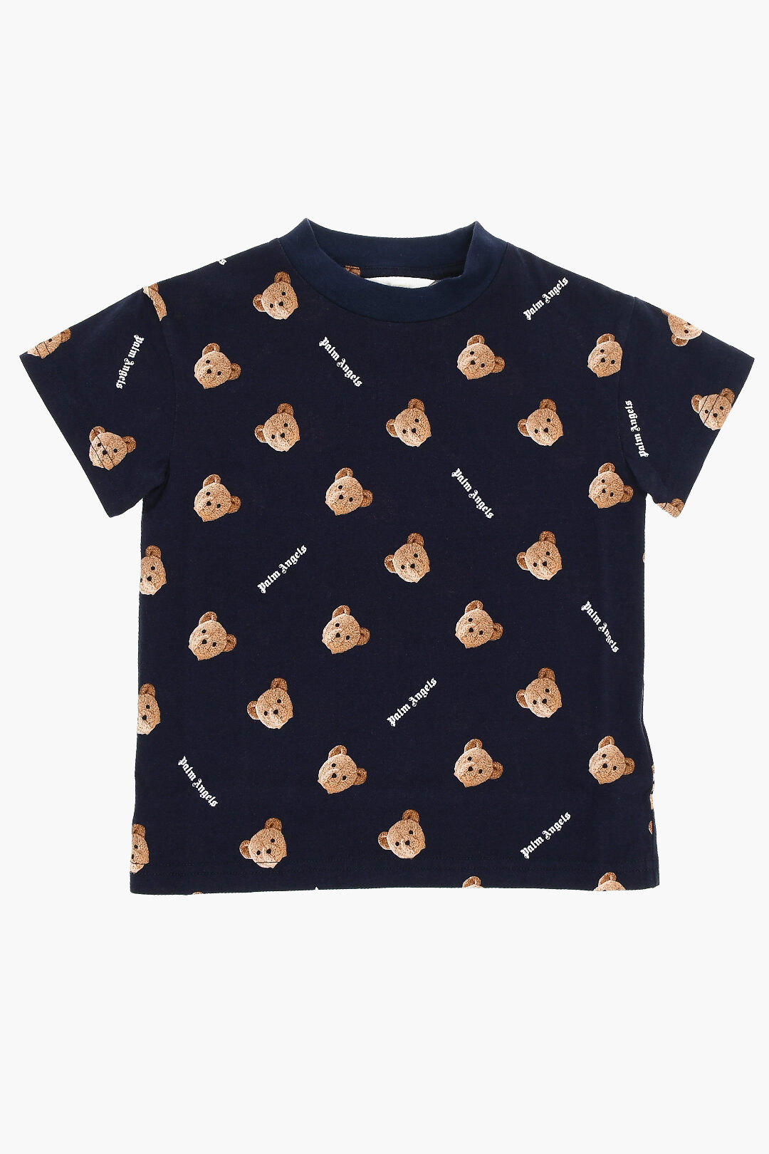 Palm Angels Kids All-Over Teddy Bear Printed Crew-neck T-Shirt