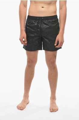 Gucci Monogram Swim Shorts in Black for Men