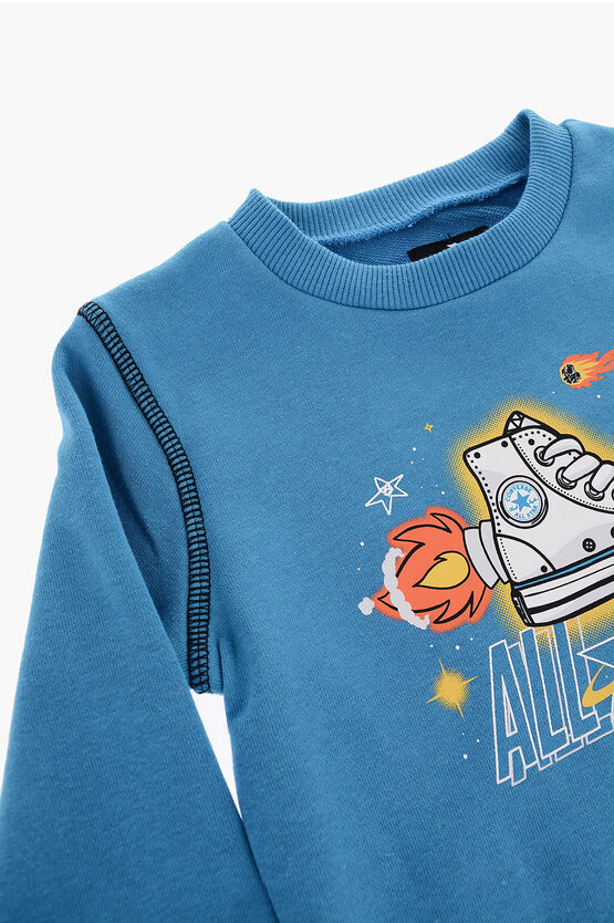 ALL STAR Bedrucktes Joggers- und Sweatshirt-Set mit Rundhalsausschnitt