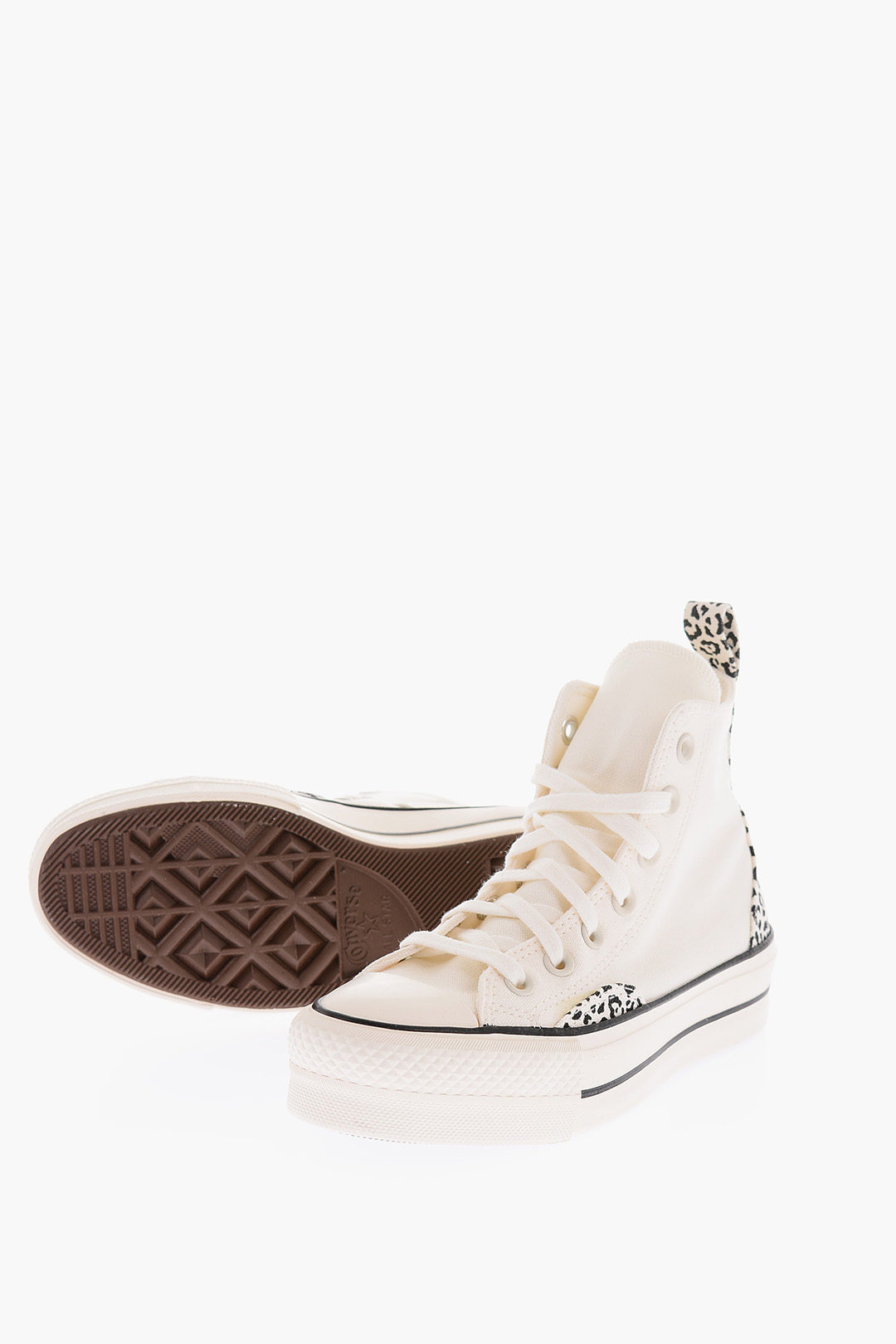 Converse ALL STAR CHUCK TAYLOR 4cm animal details fabric high top sneakers  with platform women - Glamood Outlet