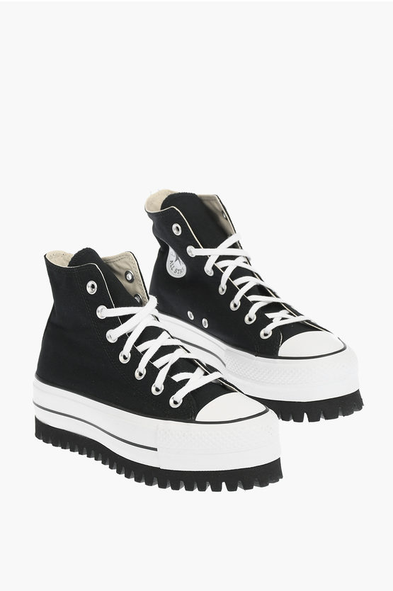 Converse All Star Chuck Taylor 4cm Contrasting Sole High-top Sneakers In Black