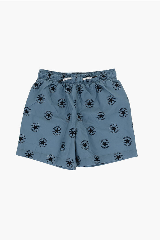 ALL STAR CHUCK TAYLOR All-Over Printed Logo Swim Shorts