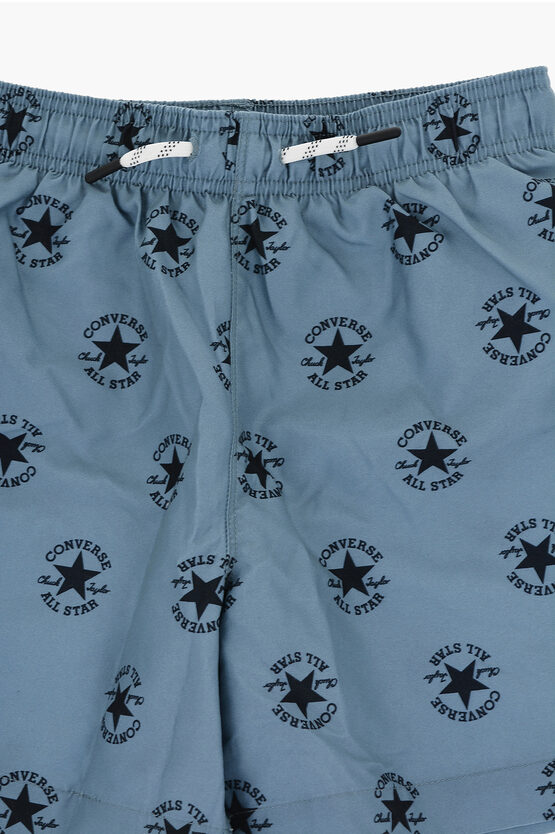 ALL STAR CHUCK TAYLOR All-Over Printed Logo Swim Shorts
