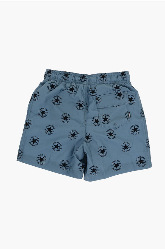ALL STAR CHUCK TAYLOR All-Over Printed Logo Swim Shorts