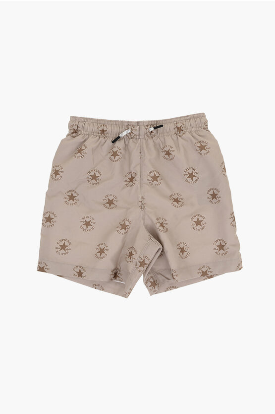 ALL STAR CHUCK TAYLOR All-Over Printed Logo Swim Shorts