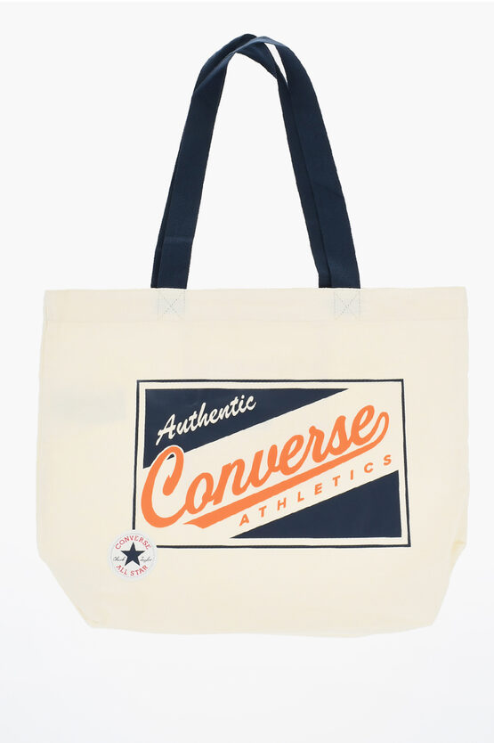 CONVERSE ALL STAR CHUCK TAYLOR CANVAS TOTE BAG WITH PRINTED LOGO 