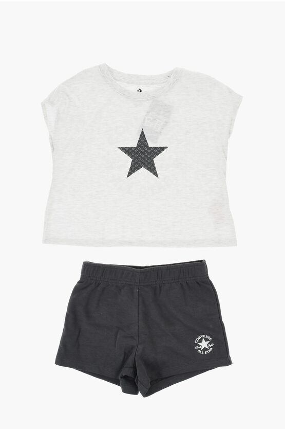 Converse All Star Chuck Taylor Crew-neck T-shirt And Shorts Set With