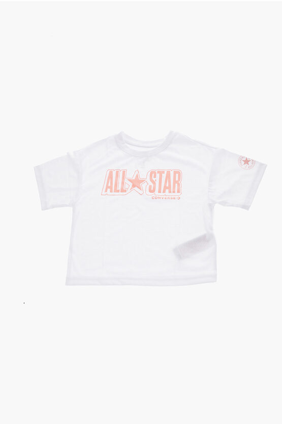 Converse All Star Chuck Taylor Crew-neck T-shirt With Printed Contras In Black