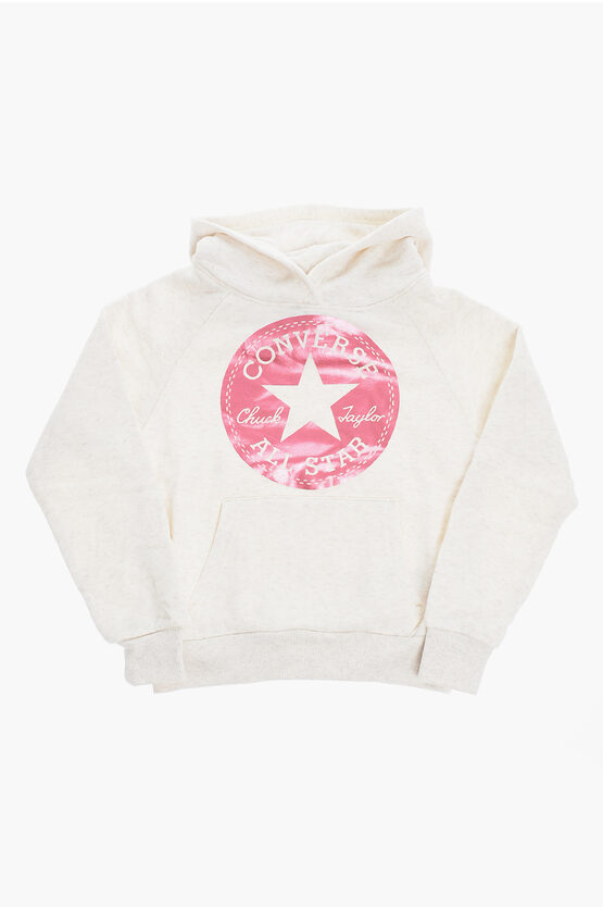 Converse All Star Chuck Taylor Fleeced-cotton Blend Hoodie With Maxi In White