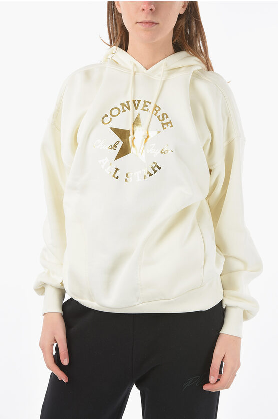 Converse All Star Chuck Taylor Fleeced Cotton Hoodie In White