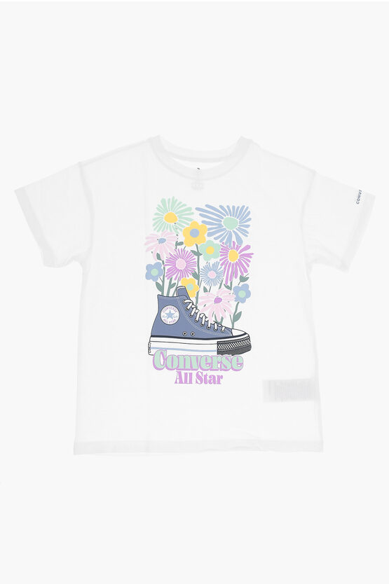 Shop Converse All Star Chuck Taylor Floral Motif Crew-neck T-shirt