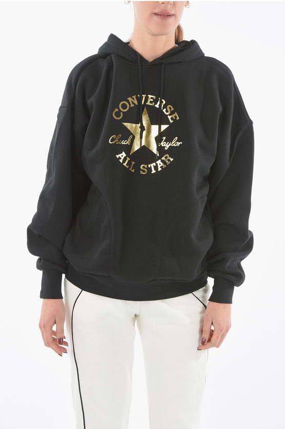 Converse All Star Chuck Taylor Golden Logo Hoodie In Black