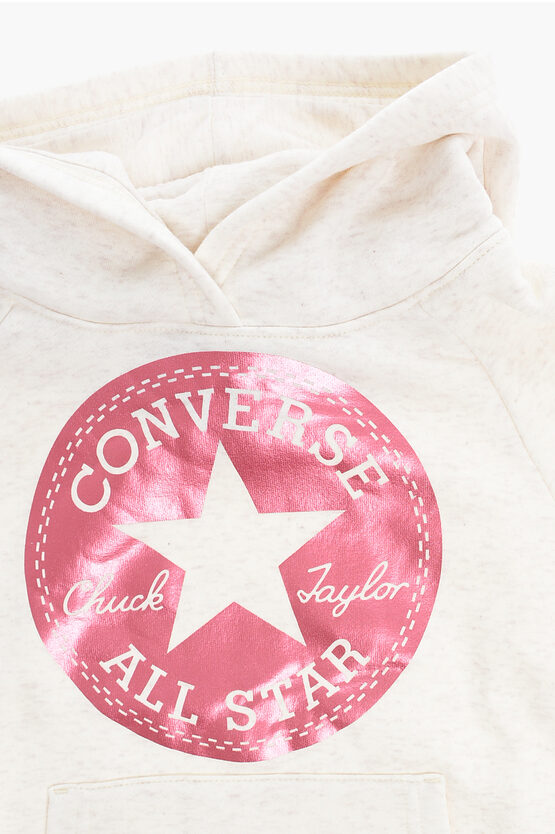 ALL STAR CHUCK TAYLOR Hoodie aus gemischter gebürsteter Baumwolle mit Maxi-Glitzer-Logo