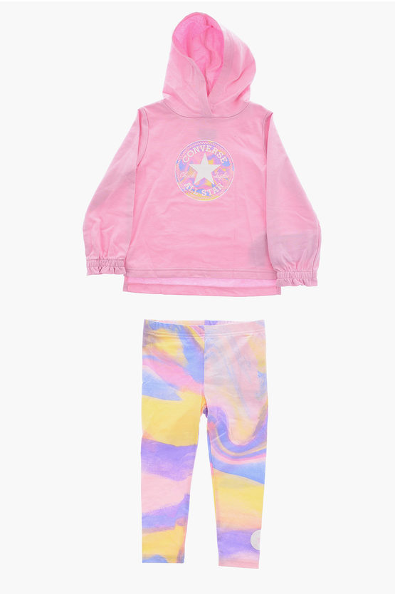 Converse All Star Chuck Taylor Leggings And Hoodie Set In Pink